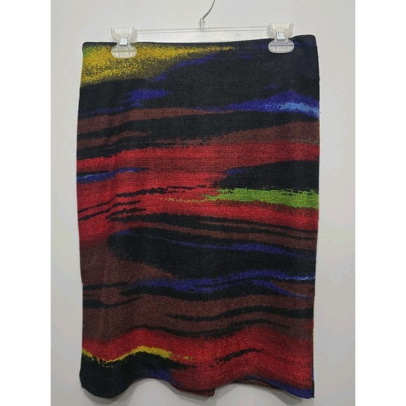 Soft Works Dresses & Skirts - Soft Works Pencil Skirt With Slit Size Small Abstract Colors